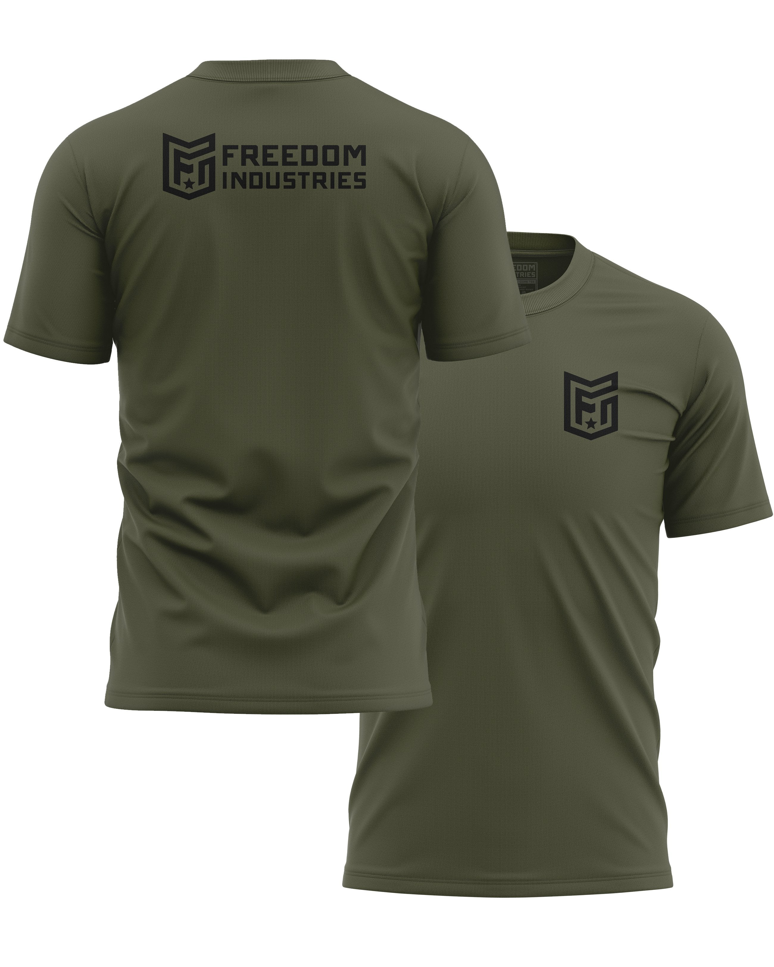LOGO CORE TEE - OLIVE - FREEDOM INDUSTRIES (4606363402312) (4606376902728)